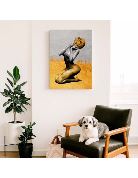 Cuadro Figura Dorada Artistica en canvas Lienzografia OSGESTUDIO