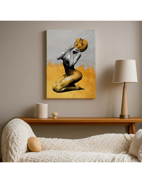 Cuadro Figura Dorada Artistica en canvas Lienzografia OSGESTUDIO