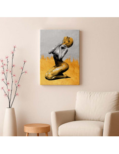 Cuadro Figura Dorada Artistica en canvas Lienzografia OSGESTUDIO