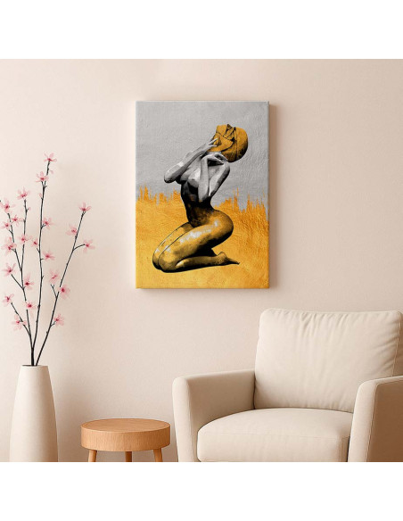 Cuadro Figura Dorada Artistica en canvas Lienzografia OSGESTUDIO