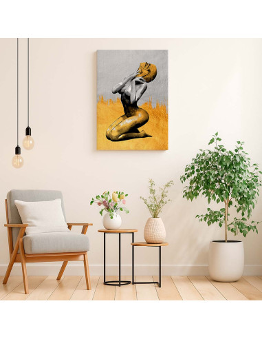 Cuadro Figura Dorada Artistica en canvas Lienzografia OSGESTUDIO