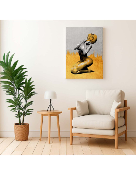 Cuadro Figura Dorada Artistica en canvas Lienzografia OSGESTUDIO