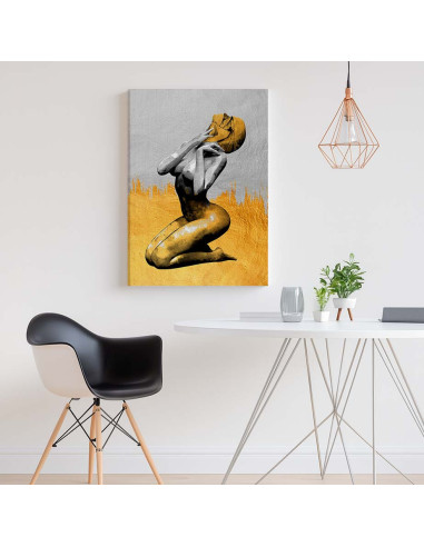 Cuadro Figura Dorada Artistica en canvas Lienzografia OSGESTUDIO