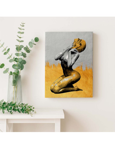 Cuadro Figura Dorada Artistica en canvas Lienzografia OSGESTUDIO