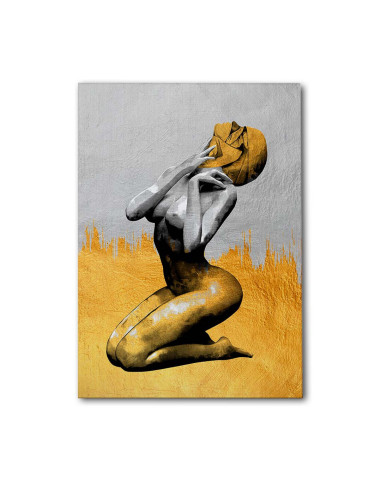 Cuadro Figura Dorada Artistica en canvas Lienzografia OSGESTUDIO