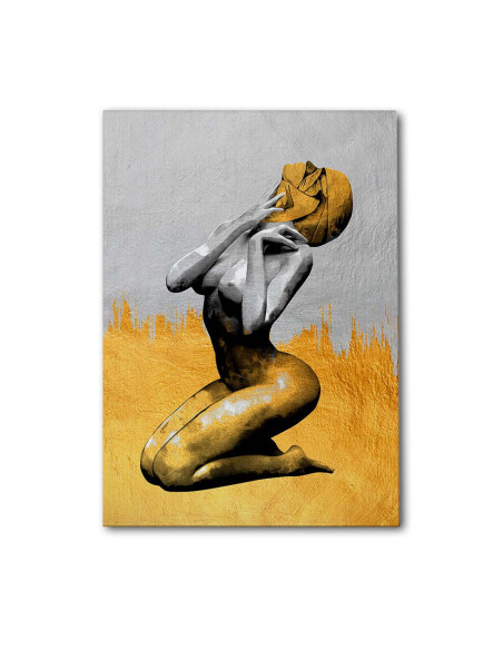 Cuadro Figura Dorada Artistica en canvas Lienzografia OSGESTUDIO
