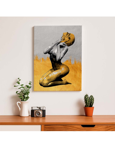 Cuadro Figura Dorada Artistica en canvas Lienzografia OSGESTUDIO