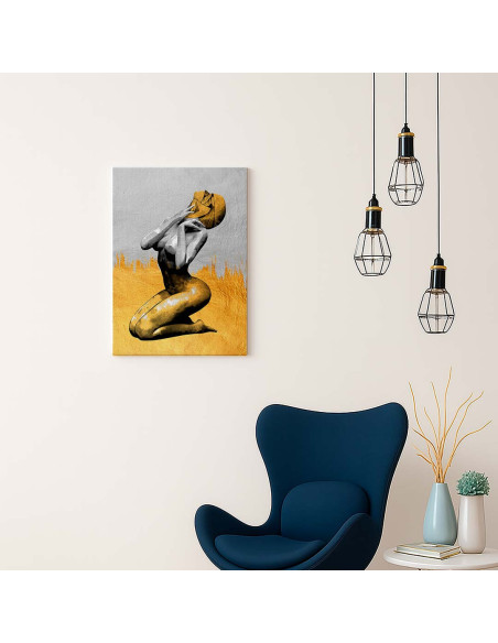 Cuadro Figura Dorada Artistica en canvas Lienzografia OSGESTUDIO