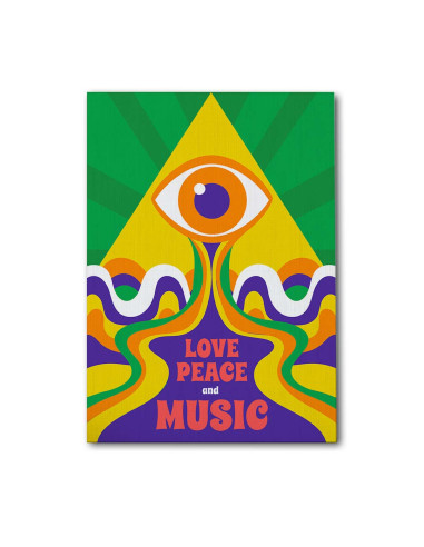 Cuadro Amor Paz y Musica en canvas Lienzografia OSGESTUDIO