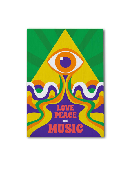 Cuadro Amor Paz y Musica en canvas Lienzografia OSGESTUDIO