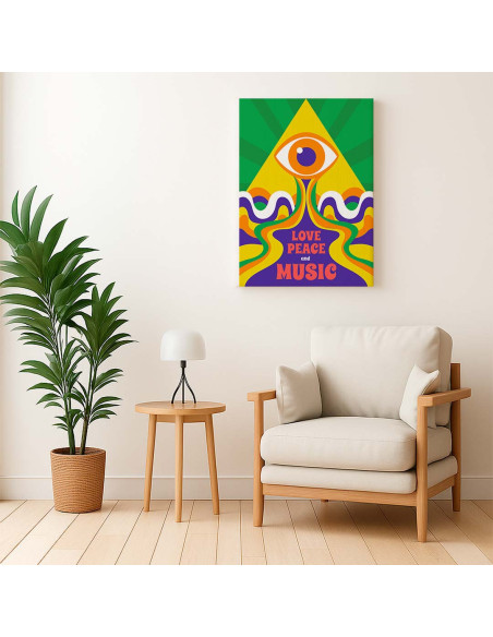 Cuadro Amor Paz y Musica en canvas Lienzografia OSGESTUDIO
