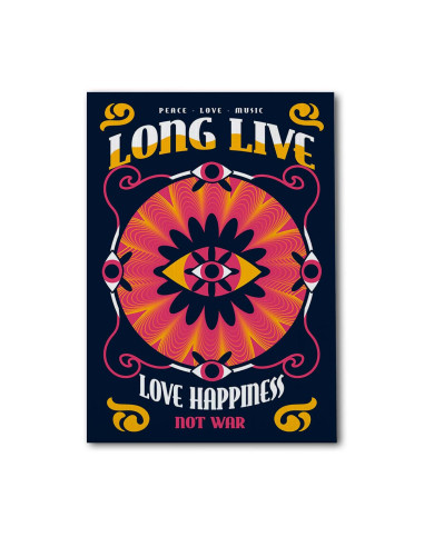 Cuadro Amor y Felicidad Psicodelica en canvas Lienzografia OSGESTUDIO