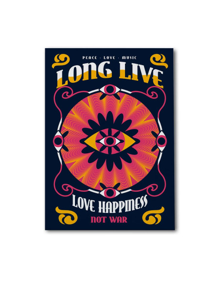 Cuadro Amor y Felicidad Psicodelica en canvas Lienzografia OSGESTUDIO