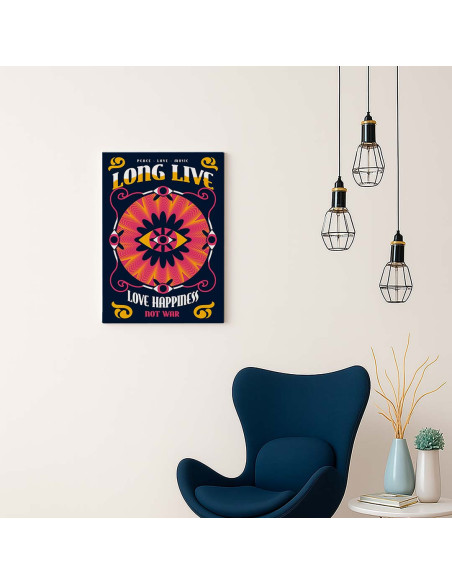 Cuadro Amor y Felicidad Psicodelica en canvas Lienzografia OSGESTUDIO