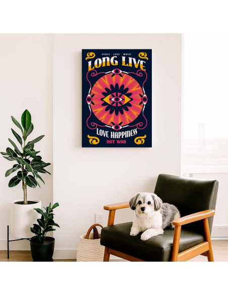 Cuadro Amor y Felicidad Psicodelica en canvas Lienzografia OSGESTUDIO