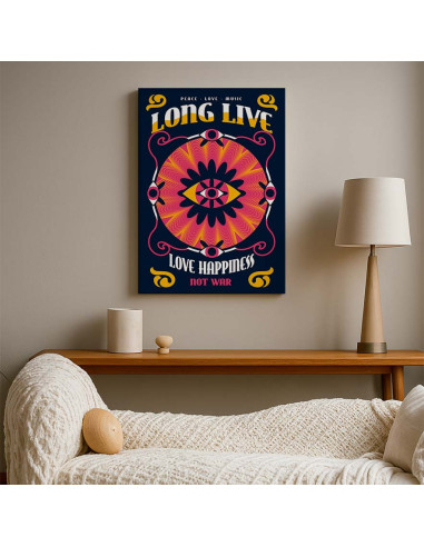 Cuadro Amor y Felicidad Psicodelica en canvas Lienzografia OSGESTUDIO