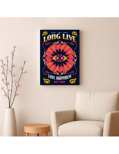 Cuadro Amor y Felicidad Psicodelica en canvas Lienzografia OSGESTUDIO