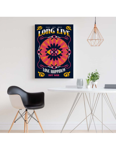 Cuadro Amor y Felicidad Psicodelica en canvas Lienzografia OSGESTUDIO