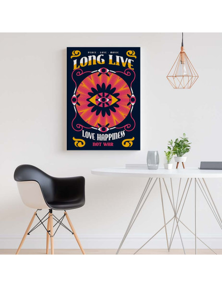 Cuadro Amor y Felicidad Psicodelica en canvas Lienzografia OSGESTUDIO