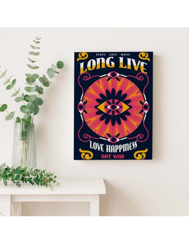 Cuadro Amor y Felicidad Psicodelica en canvas Lienzografia OSGESTUDIO