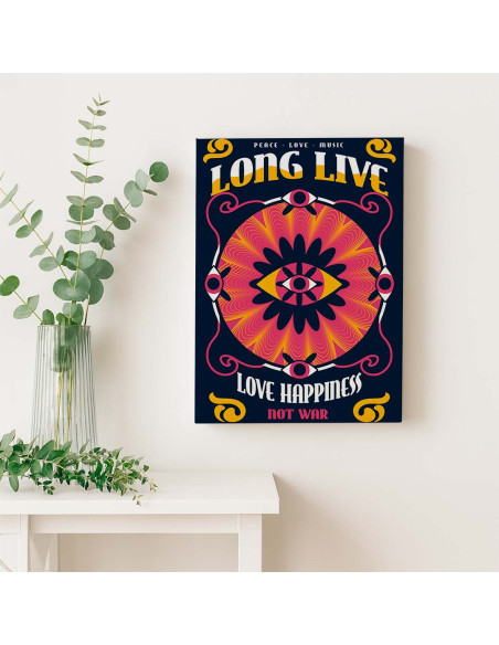 Cuadro Amor y Felicidad Psicodelica en canvas Lienzografia OSGESTUDIO