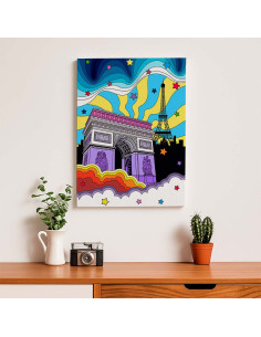 Cuadro Arco del Triunfo Psicodelico en canvas Lienzografia OSGESTUDIO 2