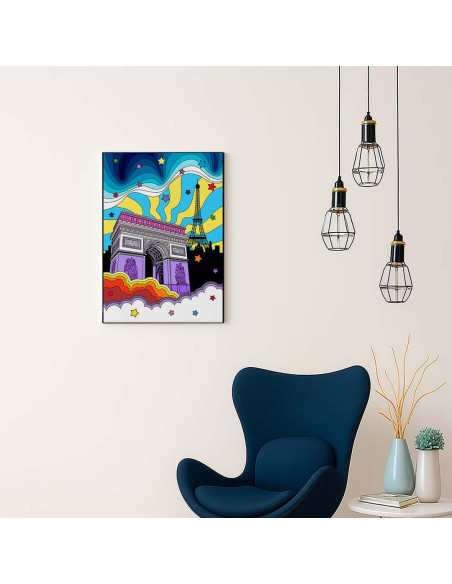 Cuadro Arco del Triunfo Psicodelico en canvas Lienzografia OSGESTUDIO