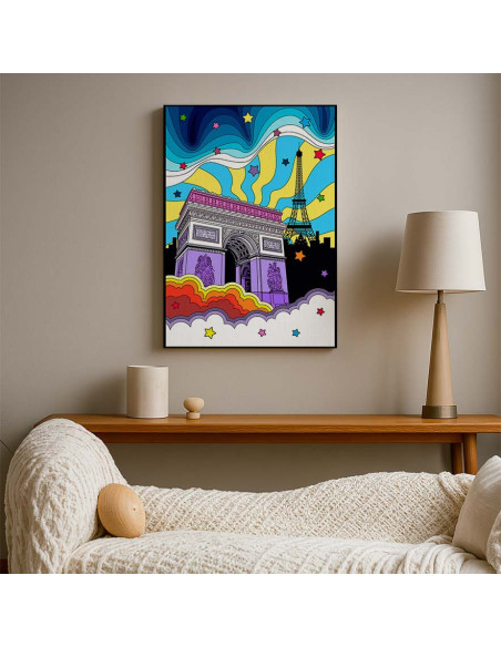 Cuadro Arco del Triunfo Psicodelico en canvas Lienzografia OSGESTUDIO