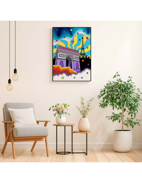 Cuadro Arco del Triunfo Psicodelico en canvas Lienzografia OSGESTUDIO