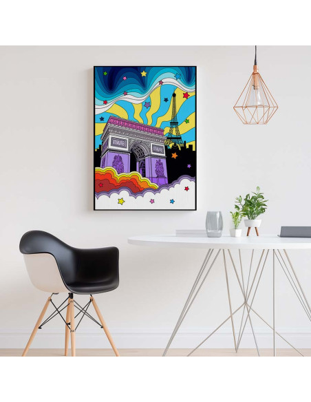 Cuadro Arco del Triunfo Psicodelico en canvas Lienzografia OSGESTUDIO