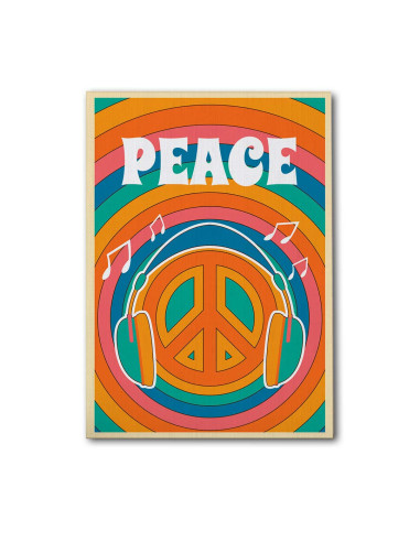 Cuadro Audifonos Peace and Love en canvas Lienzografia OSGESTUDIO