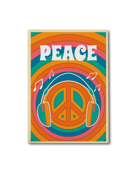Cuadro Audifonos Peace and Love en canvas Lienzografia OSGESTUDIO