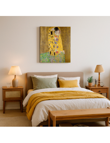 The Kiss by Gustav Klimt 50x50 cm Cuadro Lienzo Canvas