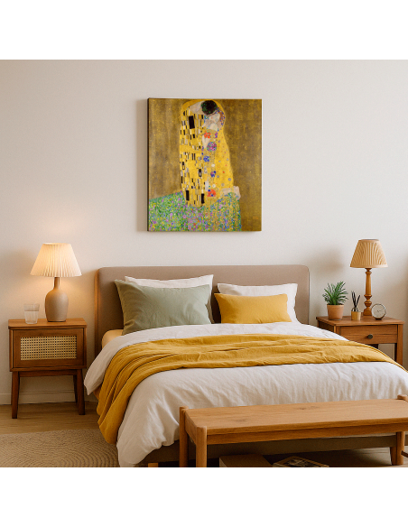 The Kiss by Gustav Klimt 50x50 cm Cuadro Lienzo Canvas