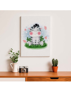 Cuadro Cebrita Infantil Tierna en canvas Lienzografia OSGESTUDIO