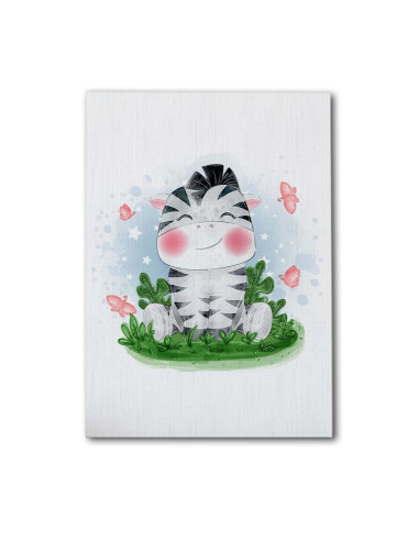 Cuadro Cebrita Infantil Tierna en canvas Lienzografia OSGESTUDIO