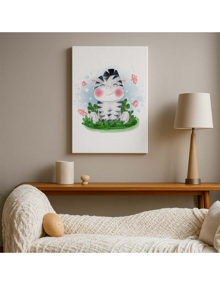 Cuadro Cebrita Infantil Tierna en canvas Lienzografia OSGESTUDIO