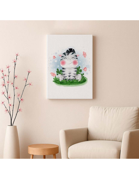 Cuadro Cebrita Infantil Tierna en canvas Lienzografia OSGESTUDIO