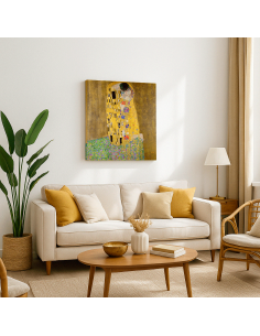 The Kiss by Gustav Klimt 50x50 cm Cuadro Lienzo Canvas