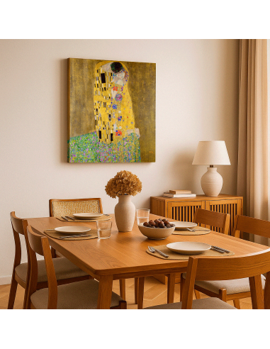 The Kiss by Gustav Klimt 50x50 cm Cuadro Lienzo Canvas