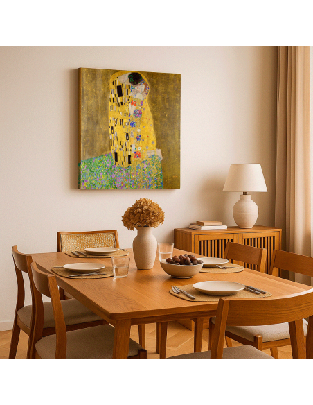 The Kiss by Gustav Klimt 50x50 cm Cuadro Lienzo Canvas