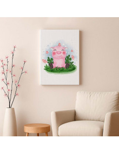 Cuadro Cerdito Infantil Rosado en canvas Lienzografia OSGESTUDIO
