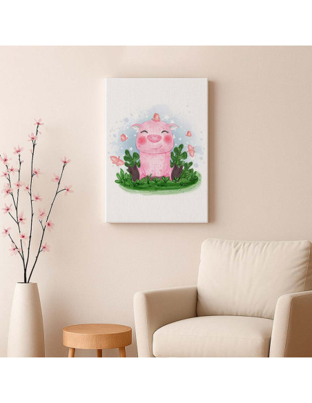 Cuadro Cerdito Infantil Rosado en canvas Lienzografia OSGESTUDIO