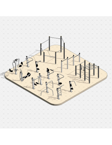 Outdoor Gym Equipment para Revit | Gimnasio Exterior OSGESTUDIO