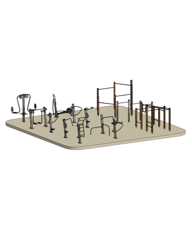 Outdoor Gym Equipment para Revit | Gimnasio Exterior OSGESTUDIO