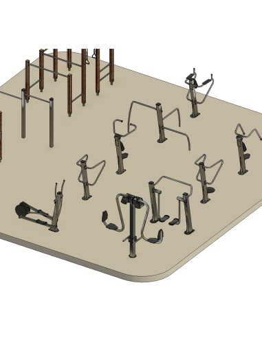 Outdoor Gym Equipment para Revit | Gimnasio Exterior OSGESTUDIO