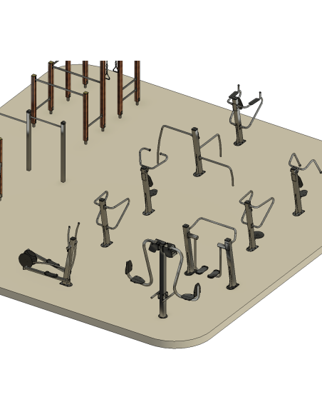 Outdoor Gym Equipment para Revit | Gimnasio Exterior OSGESTUDIO