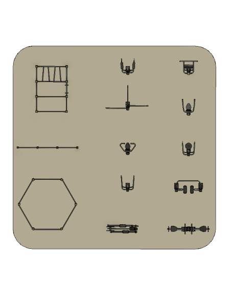 Outdoor Gym Equipment para Revit | Gimnasio Exterior OSGESTUDIO