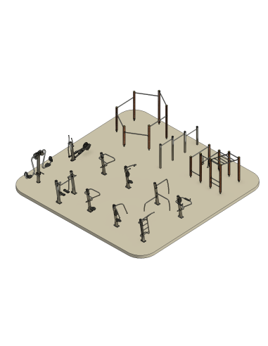Outdoor Gym Equipment para Revit | Gimnasio Exterior OSGESTUDIO