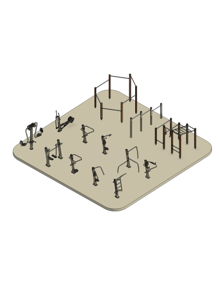 Outdoor Gym Equipment para Revit | Gimnasio Exterior OSGESTUDIO